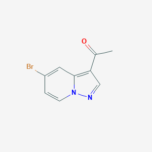 1-(5-Bromopyrazolo[1,5-a]pyridin-3-yl)ethan-1-one chemical structure (CAS 1101120-91-5)