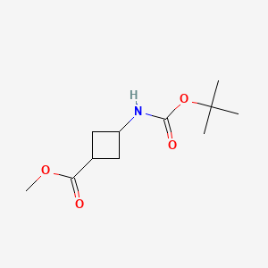 trans-Methyl 3-((tert-butoxycarbonyl)amino)cyclobutanecarboxylate chemical structure (CAS 1101173-77-6)