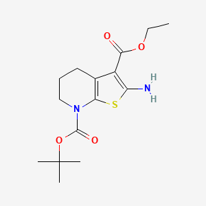 Thieno[2,3-b]pyridine-3,7(4H)-dicarboxylic acid, 2-amino-5,6-dihydro-, 7-(1,1-dimethylethyl) 3-ethyl ester chemical structure (CAS 1101857-21-9)
