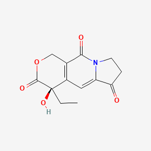 (R)-4-Ethyl-4-hydroxy-7,8-dihydro-1H-pyrano[3,4-f]indolizine-3,6,10(4H)-trione chemical structure (CAS 110351-91-2)
