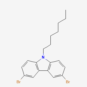 3,6-Dibromo-9-heptyl-9H-carbazole chemical structure (CAS 1103535-99-4)