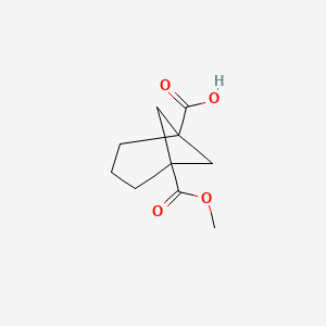 5-(Methoxycarbonyl)bicyclo[3.1.1]heptane-1-carboxylic acid chemical structure (CAS 110371-28-3)
