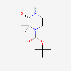 tert-Butyl 2,2-dimethyl-3-oxopiperazine-1-carboxylate chemical structure (CAS 1104383-06-3)