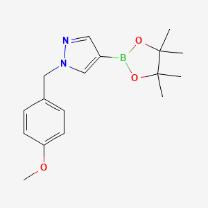 1-(4-Methoxybenzyl)-4-(4,4,5,5-tetramethyl-1,3,2-dioxaborolan-2-yl)-1H-pyrazole chemical structure (CAS 1105039-88-0)