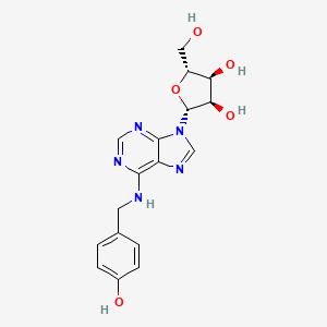 (2R,3R,4S,5R)-2-(6-((4-Hydroxybenzyl)amino)-9H-purin-9-yl)-5-(hydroxymethyl)tetrahydrofuran-3,4-diol chemical structure (CAS 110505-75-4)