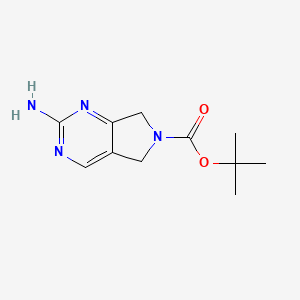 tert-Butyl 2-amino-5H-pyrrolo[3,4-d]pyrimidine-6(7H)-carboxylate chemical structure (CAS 1105187-42-5)