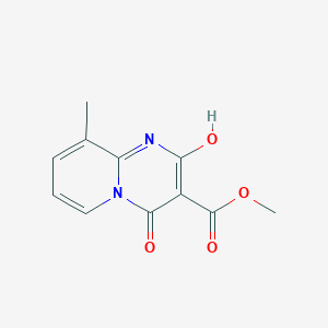 Methyl 2-hydroxy-9-methyl-4-oxo-4H-pyrido[1,2-a]pyrimidine-3-carboxylate chemical structure (CAS 1105189-72-7)