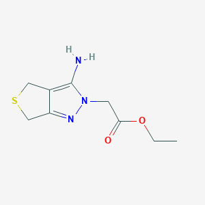 ethyl (3-amino-4H-thieno[3,4-c]pyrazol-2(6H)-yl)acetate chemical structure (CAS 1105190-33-7)