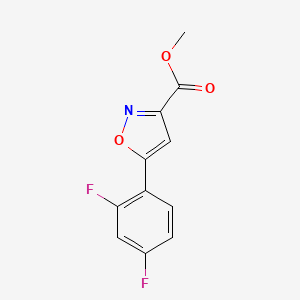 Methyl 5-(2,4-difluorophenyl)isoxazole-3-carboxylate chemical structure (CAS 1105191-49-8)
