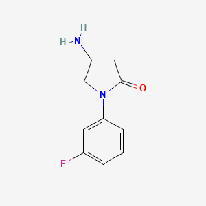 4-Amino-1-(3-fluorophenyl)pyrrolidin-2-one chemical structure (CAS 1105195-46-7)