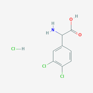 2-Amino-2-(3,4-dichlorophenyl)acetic acid hydrochloride chemical structure (CAS 1105679-25-1)