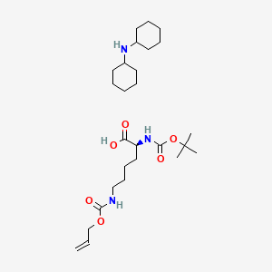 Dicyclohexylamine (S)-6-(((allyloxy)carbonyl)amino)-2-((tert-butoxycarbonyl)amino)hexanoate chemical structure (CAS 110637-52-0)