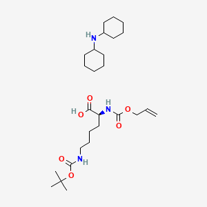 Dicyclohexylamine (S)-2-(((allyloxy)carbonyl)amino)-6-((tert-butoxycarbonyl)amino)hexanoate chemical structure (CAS 110637-53-1)