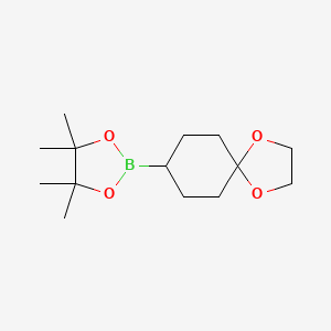 4,4,5,5-Tetramethyl-2-(1,4-dioxaspiro[4.5]decan-8-yl)-1,3,2-dioxaborolane chemical structure (CAS 1106871-37-7)
