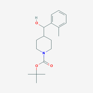tert-Butyl 4-(hydroxy(o-tolyl)methyl)piperidine-1-carboxylate chemical structure (CAS 1107015-34-8)