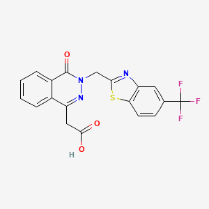 2-(4-Oxo-3-((5-(trifluoromethyl)benzo[d]thiazol-2-yl)methyl)-3,4-dihydrophthalazin-1-yl)acetic acid chemical structure (CAS 110703-94-1)