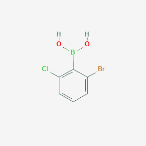 (2-Bromo-6-chlorophenyl)boronic acid chemical structure (CAS 1107580-65-3)