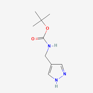 4-(Boc-aminomethyl)pyrazole chemical structure (CAS 1107620-72-3)