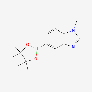 1-Methyl-5-(4,4,5,5-tetramethyl-1,3,2-dioxaborolan-2-yl)-1H-benzo[d]imidazole chemical structure (CAS 1107627-02-0)