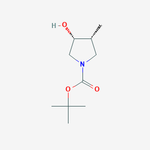 (3R,4R)-rel-tert-Butyl 3-hydroxy-4-methylpyrrolidine-1-carboxylate chemical structure (CAS 1107658-75-2)