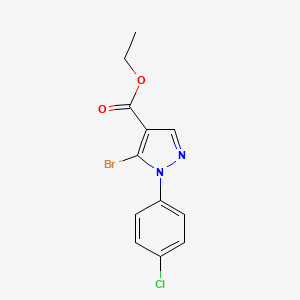 Ethyl 5-bromo-1-(4-chlorophenyl)-1H-pyrazole-4-carboxylate chemical structure (CAS 110821-40-4)
