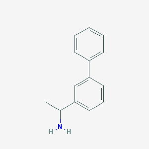 1-([1,1'-Biphenyl]-3-yl)ethan-1-amine chemical structure (CAS 110826-97-6)