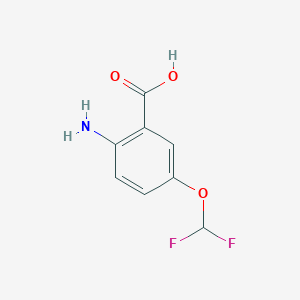 2-Amino-5-(difluoromethoxy)benzoic acid chemical structure (CAS 1108666-05-2)