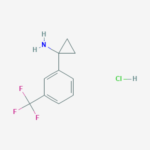 1-(3-(Trifluoromethyl)phenyl)cyclopropanamine hydrochloride chemical structure (CAS 1108698-58-3)