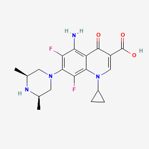 5-Amino-1-cyclopropyl-7-((3S,5R)-3,5-dimethylpiperazin-1-yl)-6,8-difluoro-4-oxo-1,4-dihydroquinoline-3-carboxylic acid chemical structure (CAS 110871-86-8)