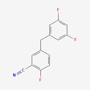5-(3,5-Difluorobenzyl)-2-fluorobenzonitrile chemical structure (CAS 1108745-25-0)