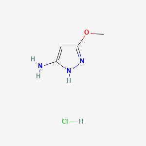 5-Methoxy-1H-pyrazol-3-amine hydrochloride chemical structure (CAS 110884-53-2)