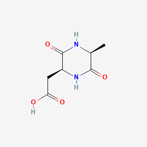 2-((2S,5S)-5-Methyl-3,6-dioxopiperazin-2-yl)acetic acid chemical structure (CAS 110954-19-3)