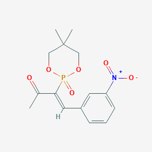 3-(5,5-Dimethyl-2-oxido-1,3,2-dioxaphosphinan-2-yl)-4-(3-nitrophenyl)but-3-en-2-one chemical structure (CAS 111011-78-0)