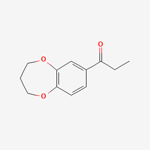 1-(3,4-Dihydro-2H-benzo[b][1,4]dioxepin-7-yl)propan-1-one chemical structure (CAS 111038-94-9)