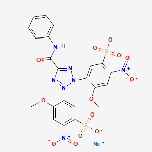 Sodium 5,5'-(5-(phenylcarbamoyl)-2H-tetrazole-3-ium-2,3-diyl)bis(4-methoxy-2-nitrobenzenesulfonate) chemical structure (CAS 111072-31-2)