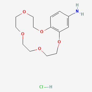 2,3,5,6,8,9,11,12-Octahydrobenzo[b][1,4,7,10,13]pentaoxacyclopentadecin-15-amine hydrochloride chemical structure (CAS 111076-66-5)