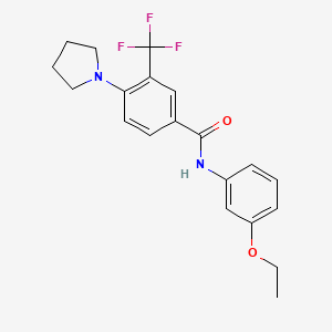 N-(3-Ethoxyphenyl)-4-(pyrrolidin-1-yl)-3-(trifluoromethyl)benzamide chemical structure (CAS 1110781-88-8)