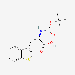 (R)-3-(Benzo[b]thiophen-3-yl)-2-((tert-butoxycarbonyl)amino)propanoic acid chemical structure (CAS 111082-76-9)