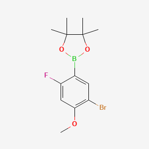 2-(5-Bromo-2-fluoro-4-methoxyphenyl)-4,4,5,5-tetramethyl-1,3,2-dioxaborolane chemical structure (CAS 1111096-07-1)