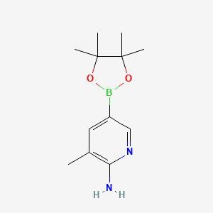 3-Methyl-5-(4,4,5,5-tetramethyl-1,3,2-dioxaborolan-2-yl)pyridin-2-amine chemical structure (CAS 1111637-91-2)