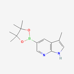 3-Methyl-5-(4,4,5,5-tetramethyl-1,3,2-dioxaborolan-2-yl)-1H-pyrrolo[2,3-b]pyridine chemical structure (CAS 1111637-95-6)