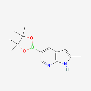 2-Methyl-5-(4,4,5,5-tetramethyl-1,3,2-dioxaborolan-2-yl)-1H-pyrrolo[2,3-b]pyridine chemical structure (CAS 1111638-03-9)