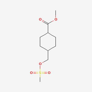 Methyl trans-4-(((methylsulfonyl)oxy)methyl)cyclohexane-1-carboxylate chemical structure (CAS 1112178-70-7)