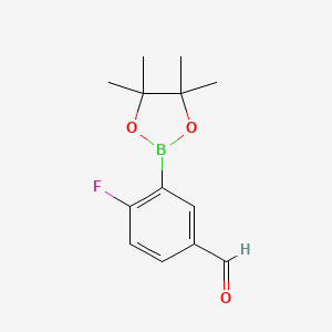 4-Fluoro-3-(4,4,5,5-tetramethyl-1,3,2-dioxaborolan-2-yl)benzaldehyde chemical structure (CAS 1112208-82-8)