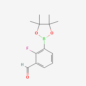 2-Fluoro-3-(4,4,5,5-tetramethyl-1,3,2-dioxaborolan-2-yl)benzaldehyde chemical structure (CAS 1112209-40-1)