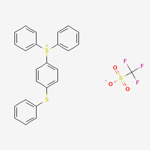 Diphenyl(4-(phenylthio)phenyl)sulfonium trifluoromethanesulfonate chemical structure (CAS 111281-12-0)