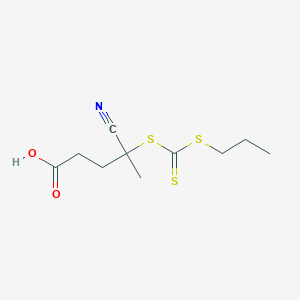 4-Cyano-4-(((propylthio)carbonothioyl)thio)pentanoic acid chemical structure (CAS 1112997-73-5)