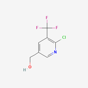 (6-Chloro-5-(trifluoromethyl)pyridin-3-yl)methanol chemical structure (CAS 1113049-91-4)
