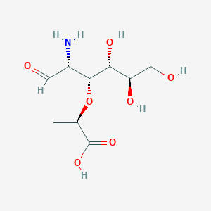 (R)-2-(((2R,3R,4R,5R)-2-Amino-4,5,6-trihydroxy-1-oxohexan-3-yl)oxy)propanoic acid chemical structure (CAS 1114-41-6)