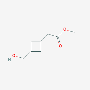 Methyl 2-(3-(hydroxymethyl)cyclobutyl)acetate chemical structure (CAS 1114554-24-3)